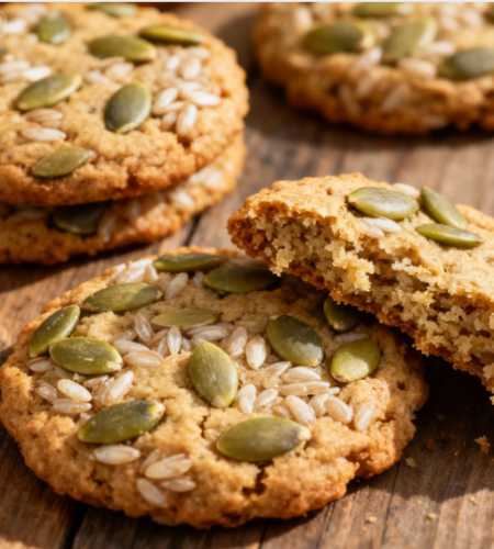 bánh quy gạo lứt – hạt bí ngô